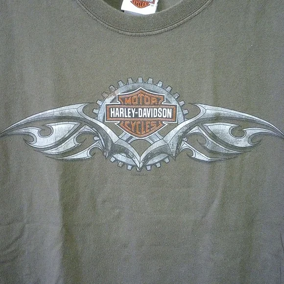 Vintage Collectible Harley-Davidson XL Green Biker Tank Top,  Wauwatosa, WI - Picture 2 of 4